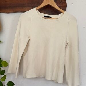 Ann Taylor Ivory Long Sleeve Top xs